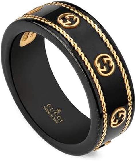 anello gucci nero|Anello in oro 18 carati Icon GUCCI da donna .